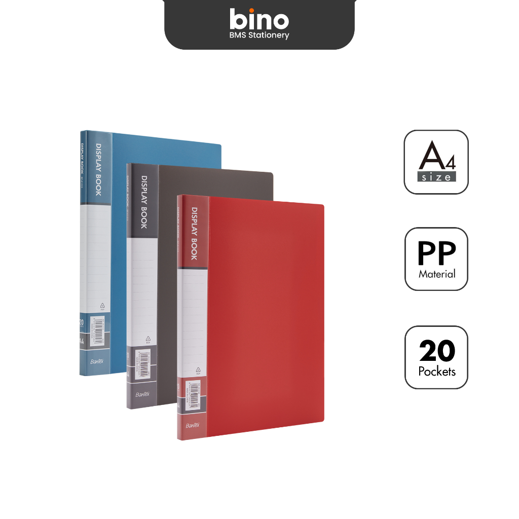 

[BMS Bekasi] Bantex Display Book A4 Isi 20 Pocket Bahan PP Anti-Static Warna Klasik BF4103