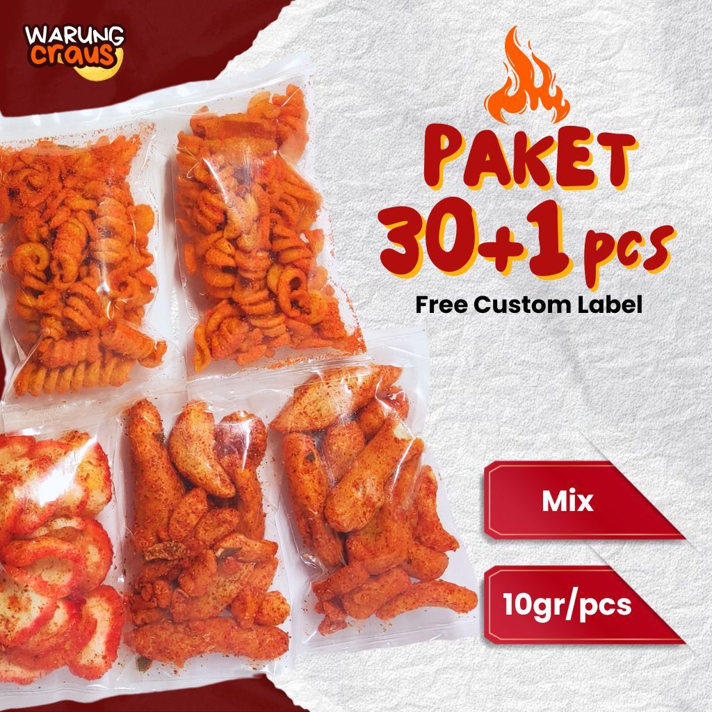 

PAKET USAHA HEMAT Snack Makaroni Basreng Usus Pedas Mix Paket A