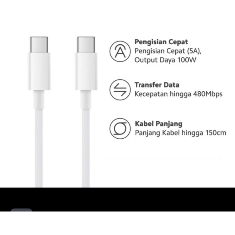 xiaomi data cable type c to c 150cm kabel charging original