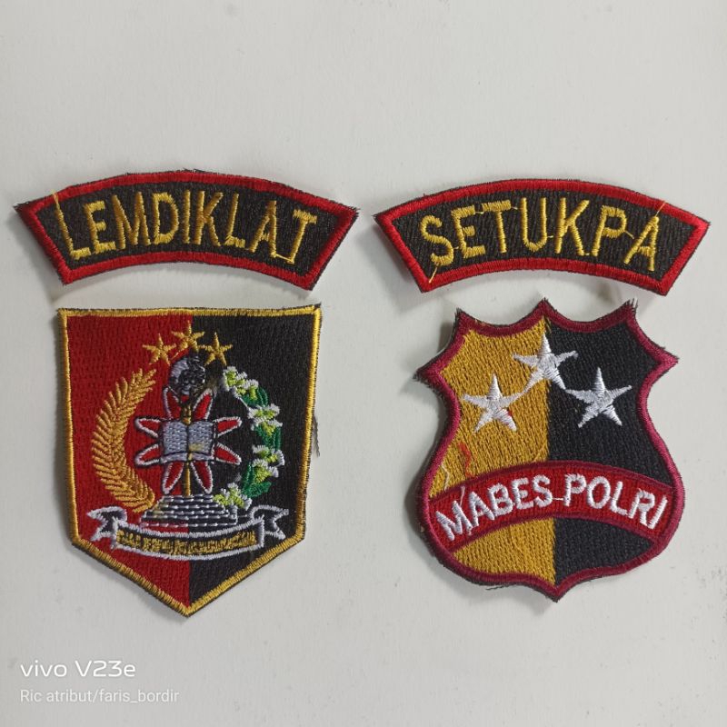 BET BORDIR LOGO LAMBANG LEMDIK LOGO POLRI BORDIR MABES POLRI SETUKPA
