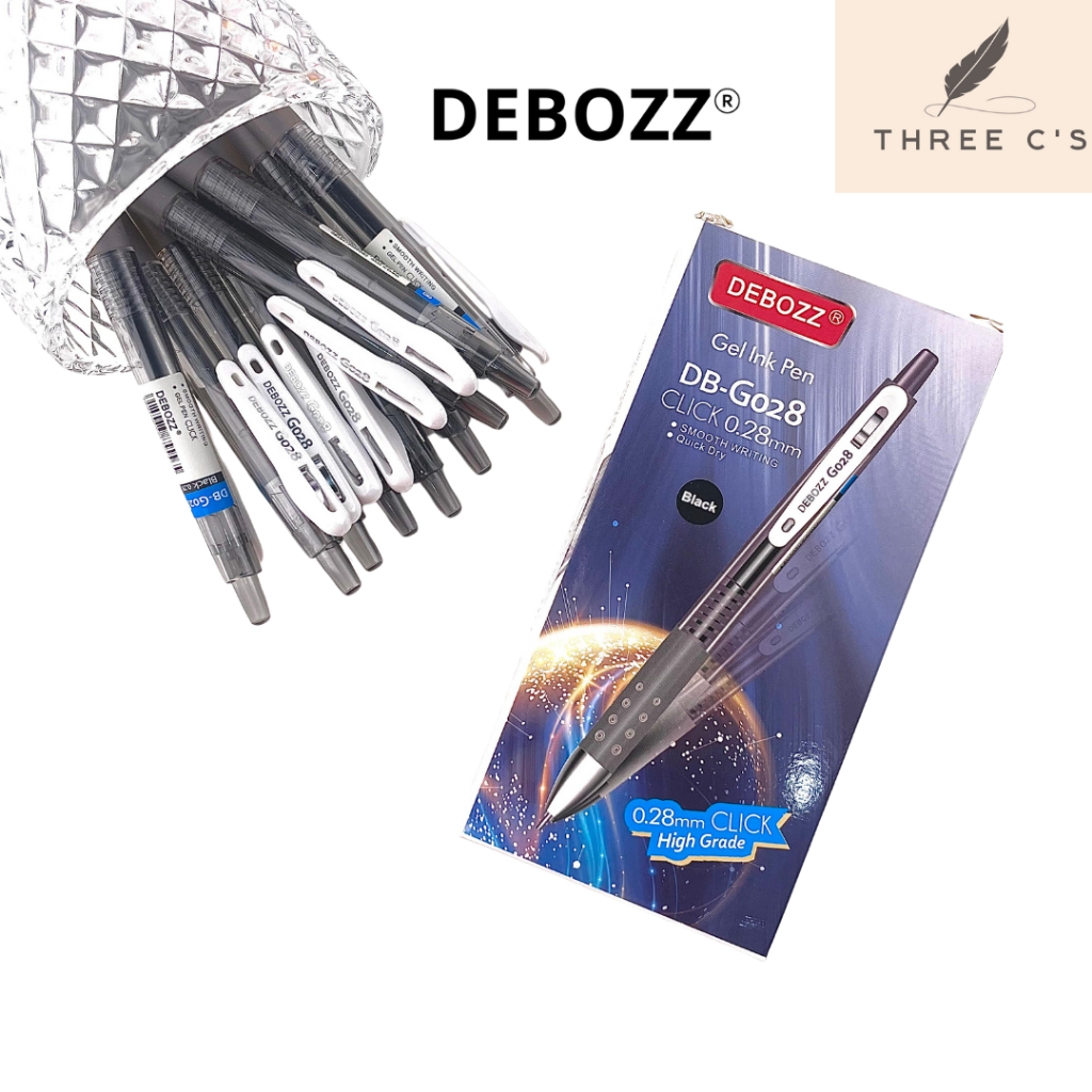 

Gel Pen Pulpen Gel Pena 0.28 0.5mm Hitam Black DEBOZZ DB-G028, DB-G08