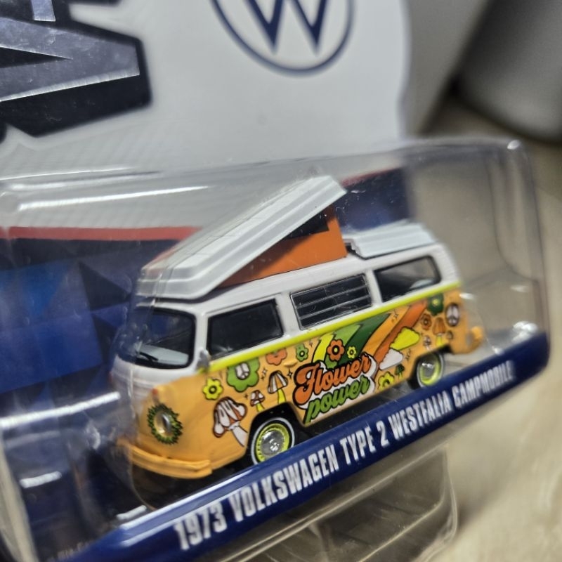 Greenlight 1/64 1973 VW VOLKSWAGEN T1 Kombi TYPE 2 WESTFALIA CAMPMOBILE Vdub Sun Flower