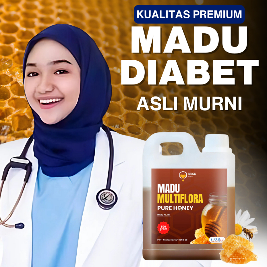 

Madu Asli Murni Alami Multiflora Premium Nektar Hutan Kalimantan Original Herbal
