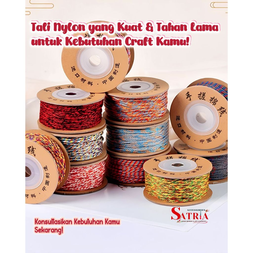 Benang Nilon Imp 1MM 15 Mix/Tali Nilon Gelang/Kalung/Tali Nilon KRTB1