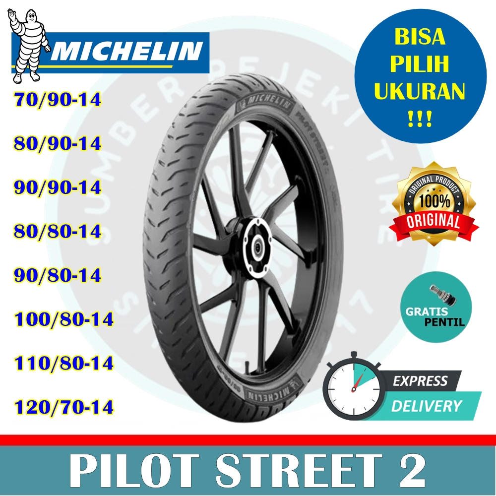 Ban Motor MICHELIN PILOT STREET 2 Ring 14 70/90, 80/90, 90/90, 80/80, 90/80, 100/80, 110/80 R14 Ban
