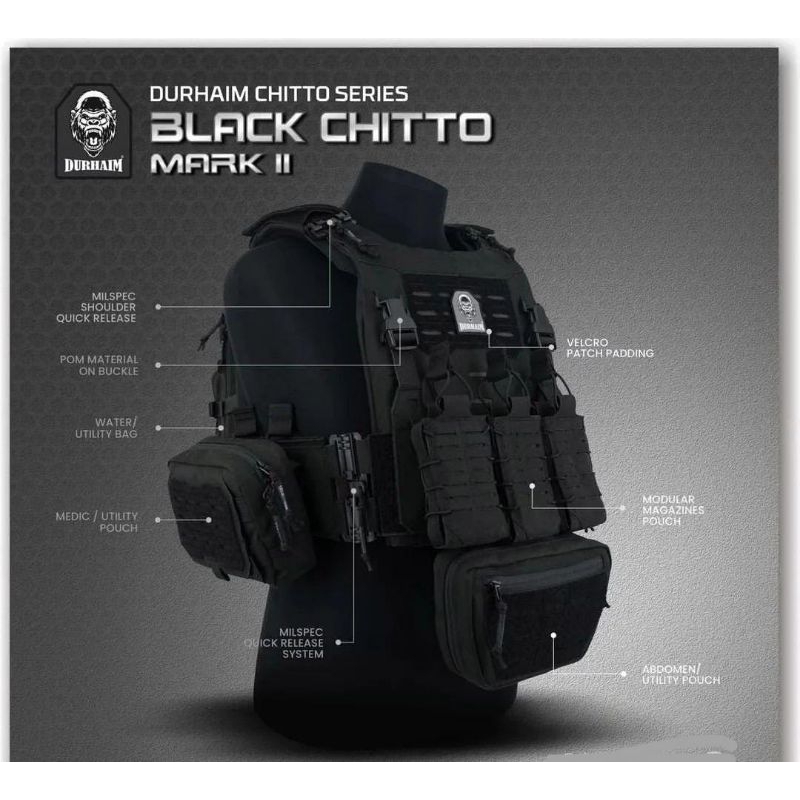 BODY VEST DURHAIM BLACK CHITTO