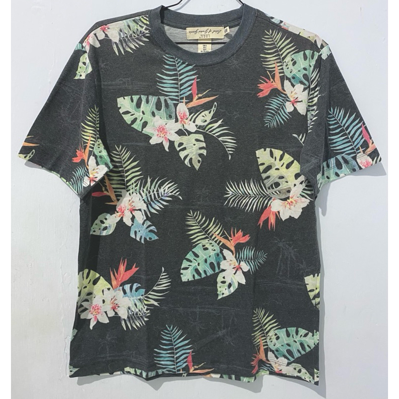 [𝐏𝐑𝐄𝐋𝐎𝐕𝐄𝐃] KAOS T-SHIRT PRIA MOTIF DAUN ABU ABU LENGAN PENDEK