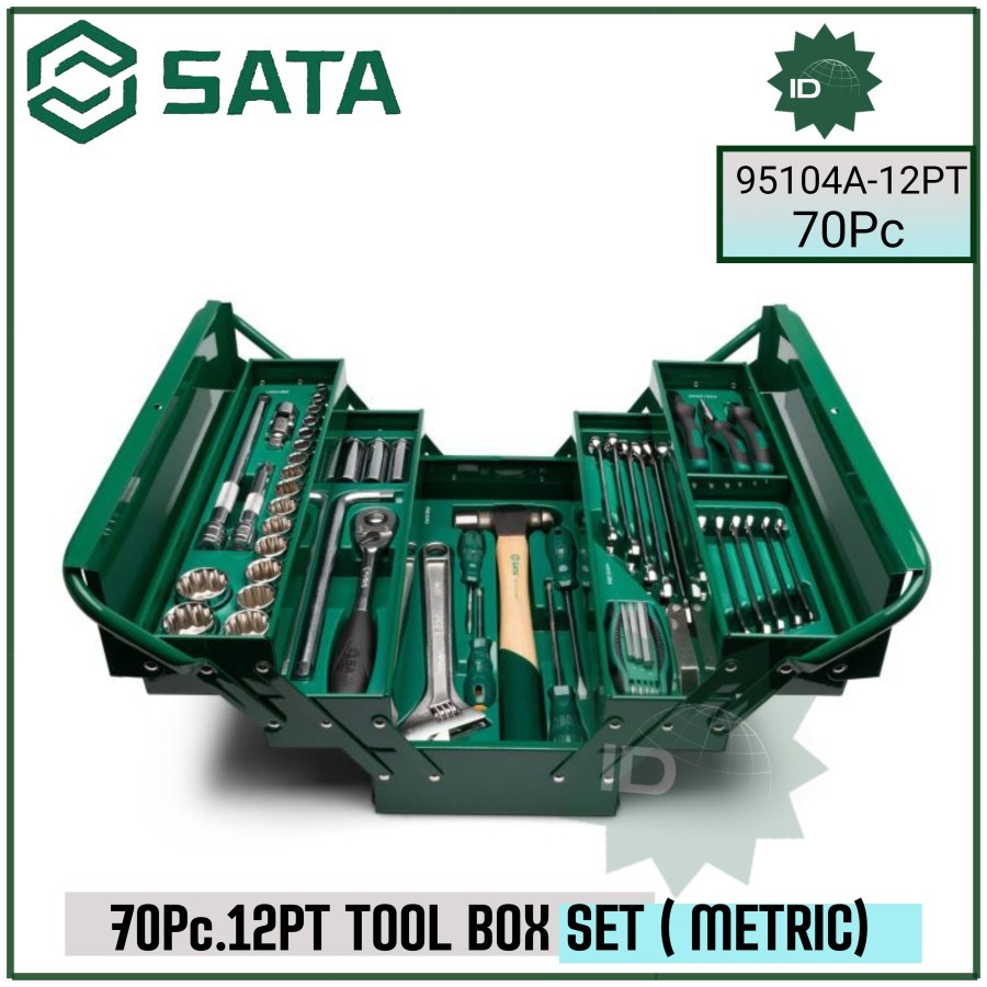 SATA 95104A-70 12PT CANTILEVER MECHANIC TOOL BOX SET 70PC TOOL KIT SET