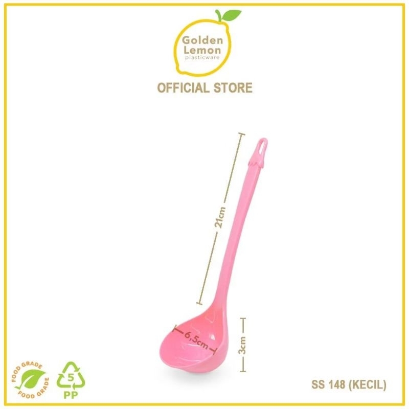 Sendok sayur Pink golden lemon kecil SS 148