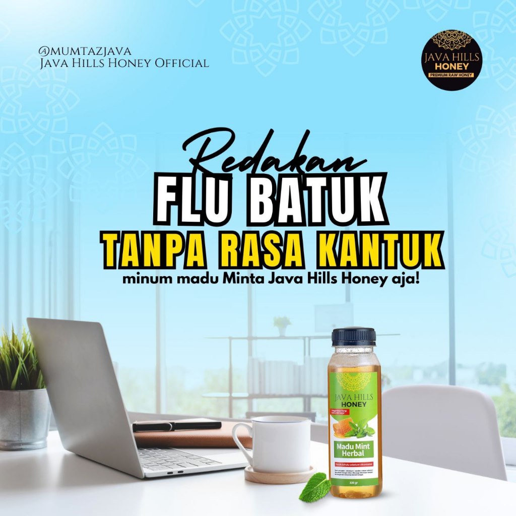 

(Free Pilih Hadiah) Java Hills Honey Madu Mint Herbal Meredakn Flu Batuk Masuk Angn Asma Imun Boster
