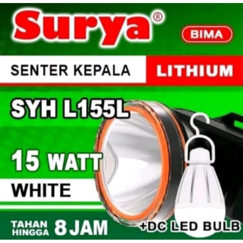 cuci gudang senter kepala surya bima 15 watt