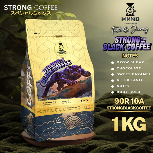 

MKND COFFEE ROASTERY - Black Coffee Strong Blend 1Kg Arabika 10% Robusta 90% | Cappuccino | Medium Dark | Espersso | Tubruk Kopi Biji Kopi 100% Grade 1