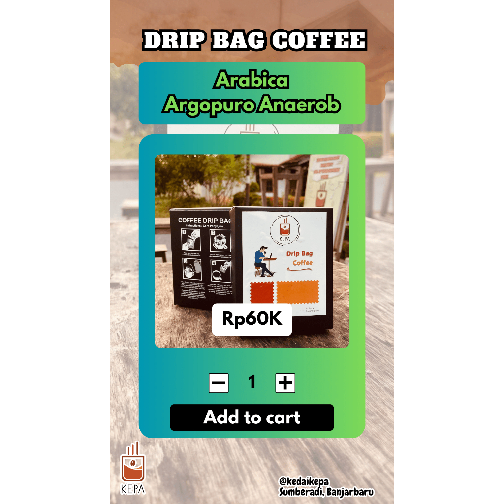

Arabica Argopuro Anaerob Drip Bag Coffee 1 box is 5 pcs