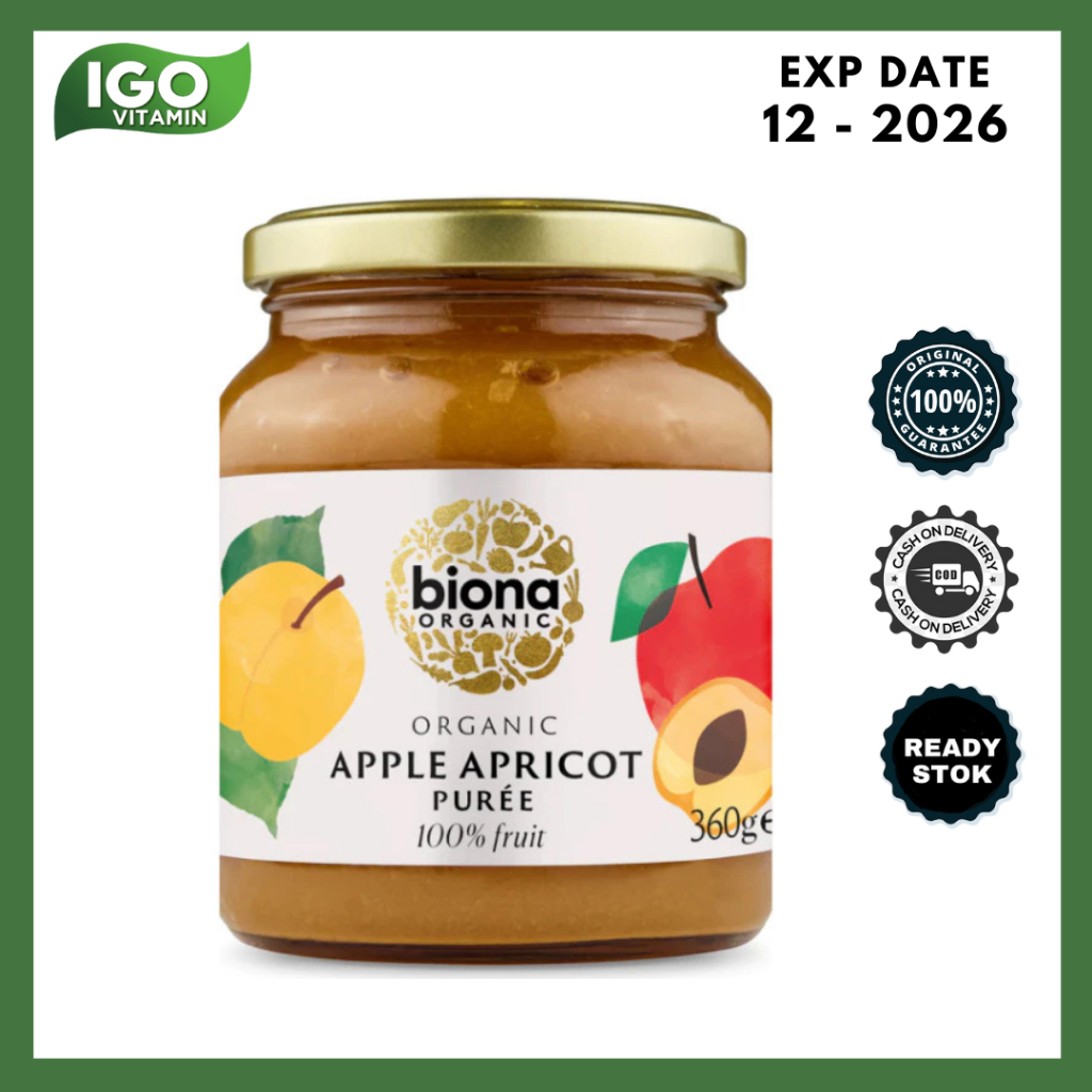 

Pure Apel Aprikot Biona Organic Apple & Apricot Puree 360 Gr - Organik Alami
