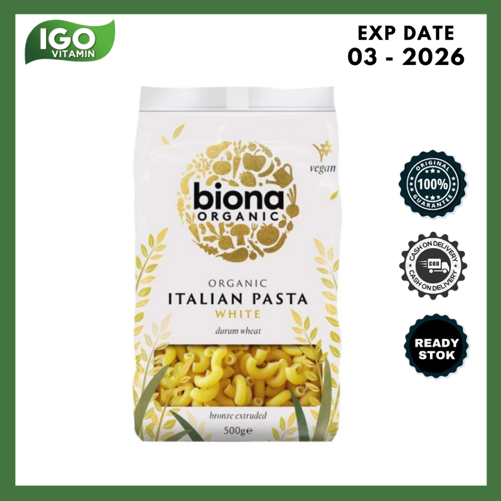 

Pasta Organik Biona Organic White Macaroni Bronze Extruded 500 Gr