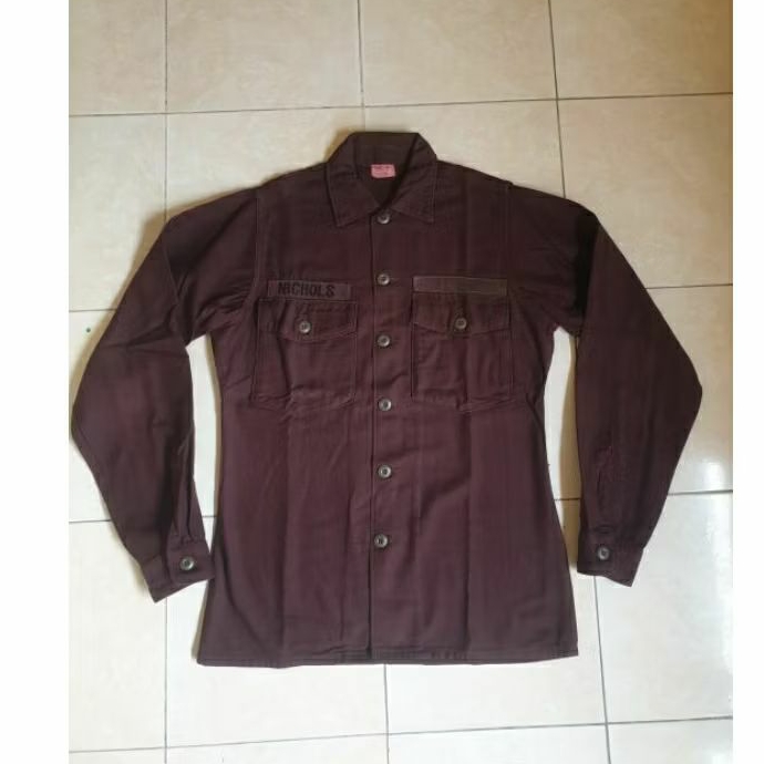 Kemeja Army OG107 Vintage Military Shirt With Patch US Navy