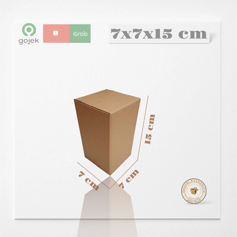 

kardus ukuran 7x7x15 cm box singel wall polos ST