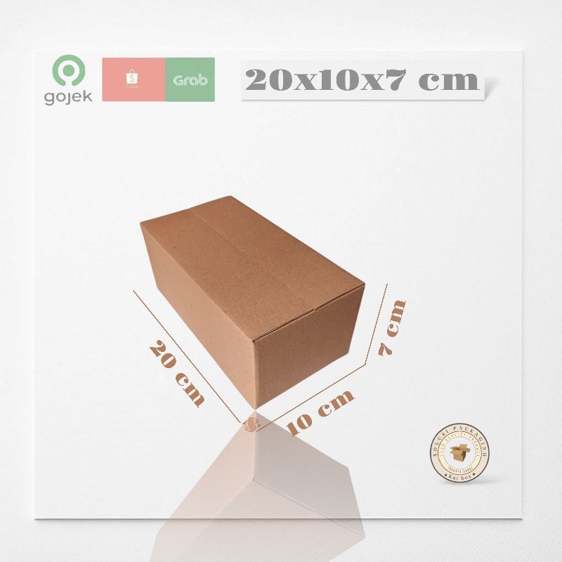 

kardus ukuran 20x10x7 cm box singel wall polos ST
