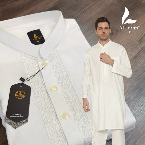 Al Luthfi - Setelan Baju Koko Pakistan BORDIR SENADA TERBARU