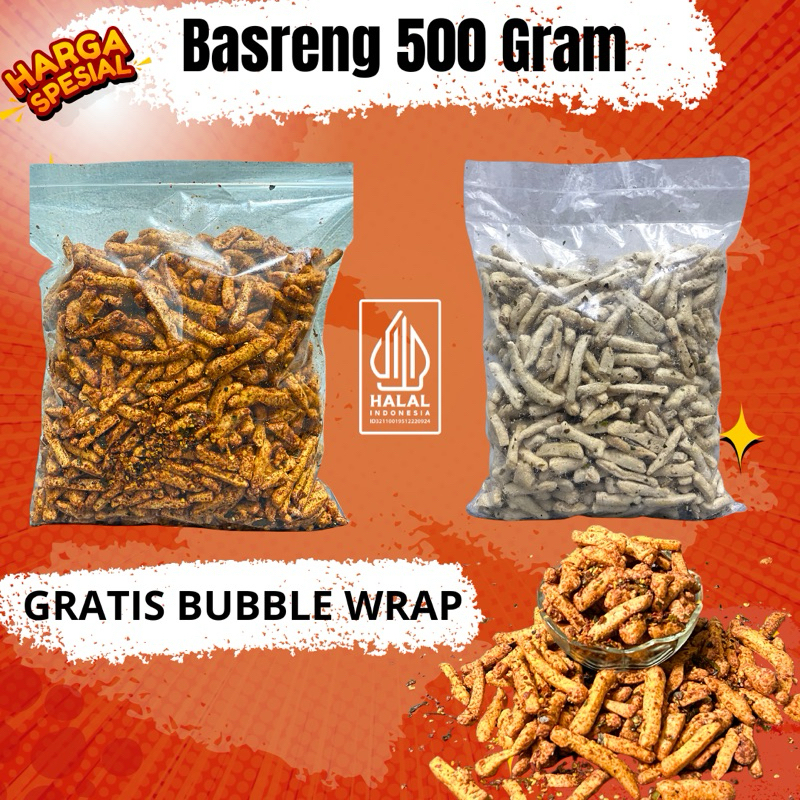 

Basreng 500 Gram pedas daun jeruk dan original daun jeruk
