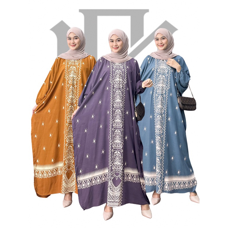 Gamis rayon Jumbo Motif Zahra - Daster Dress Zahra Batik Cap Rayon Grade A Busui - Daster Wanita Len