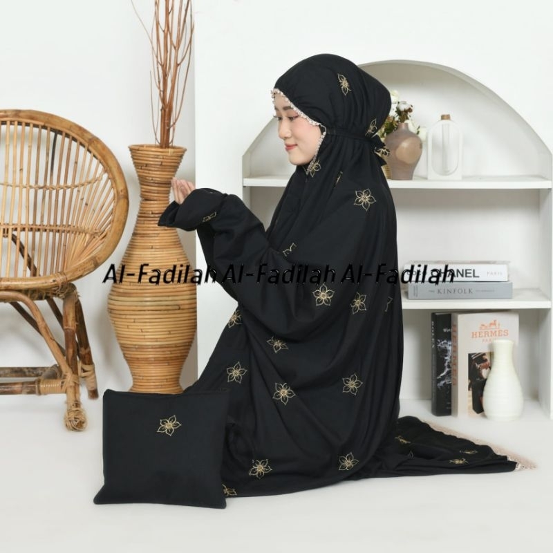 Al-Fadilah Mukena Terusan Katun Premium Jumbo Bordir Mizela Mukena Lajuran Dewasa