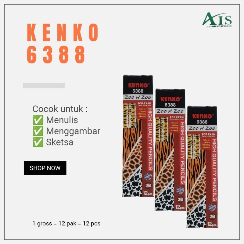 

PENSIL KENKO 2B 6388 ZOO N’ ZOO – 1 LUSIN (12 PCS)