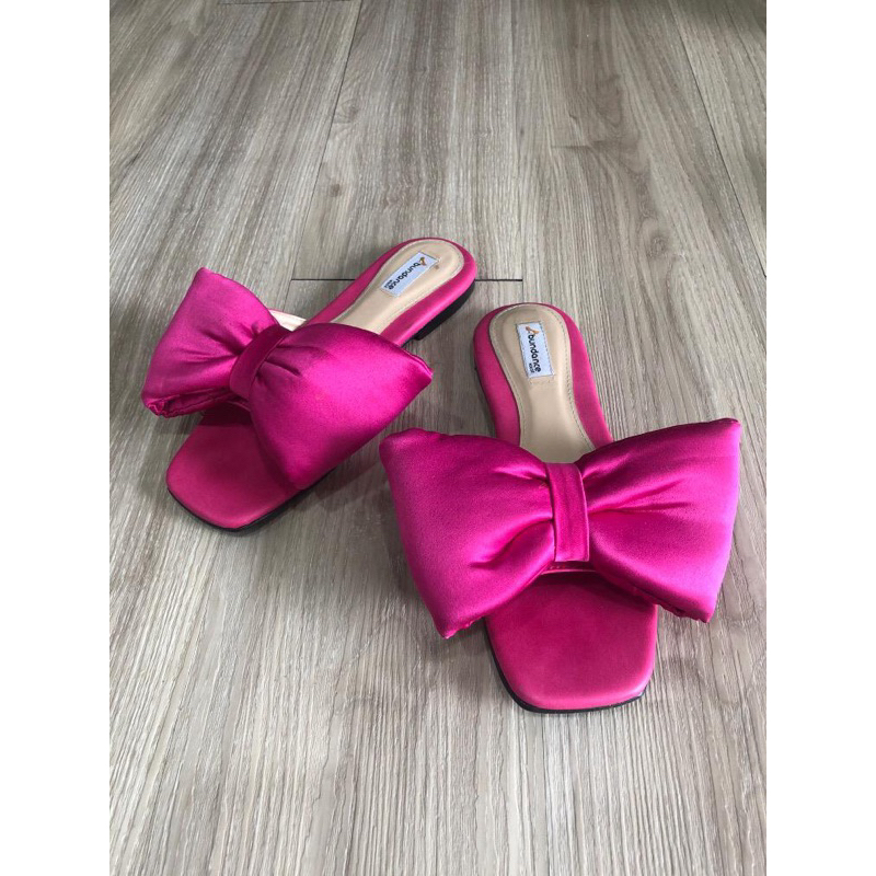 bow sandals pink fuschia/sandal pita