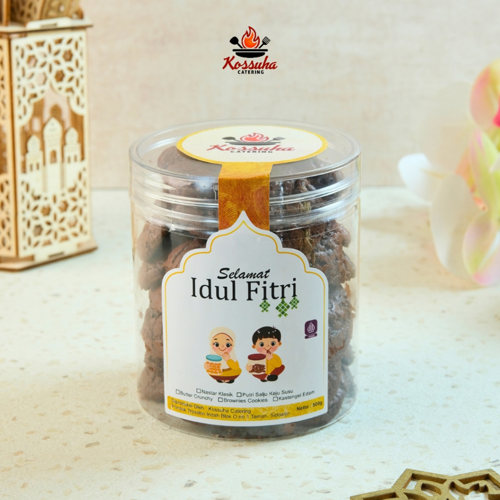 

Nastar, Kastengel, Butter Crunchy, Putri Salju, Brownies Cookies Toples 600ml kue kering lebaran