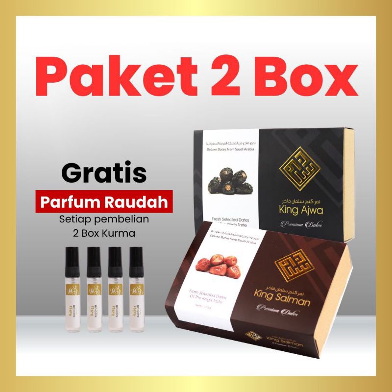 

Paket 2 Box Kurma King Ajwa & King Salman Premium | Oleh Oleh Haji Umroh Fresh Best Seller