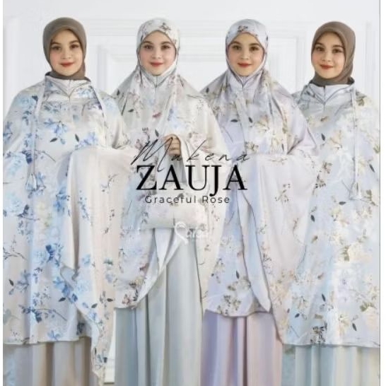 ZAUJA MUKENA SILK MOTIF GRACEFUL ROSE/MUKENA SILK PREMIUM RAISA HIJAB/MUKENA TERBARU LEBARAN 2025/MU
