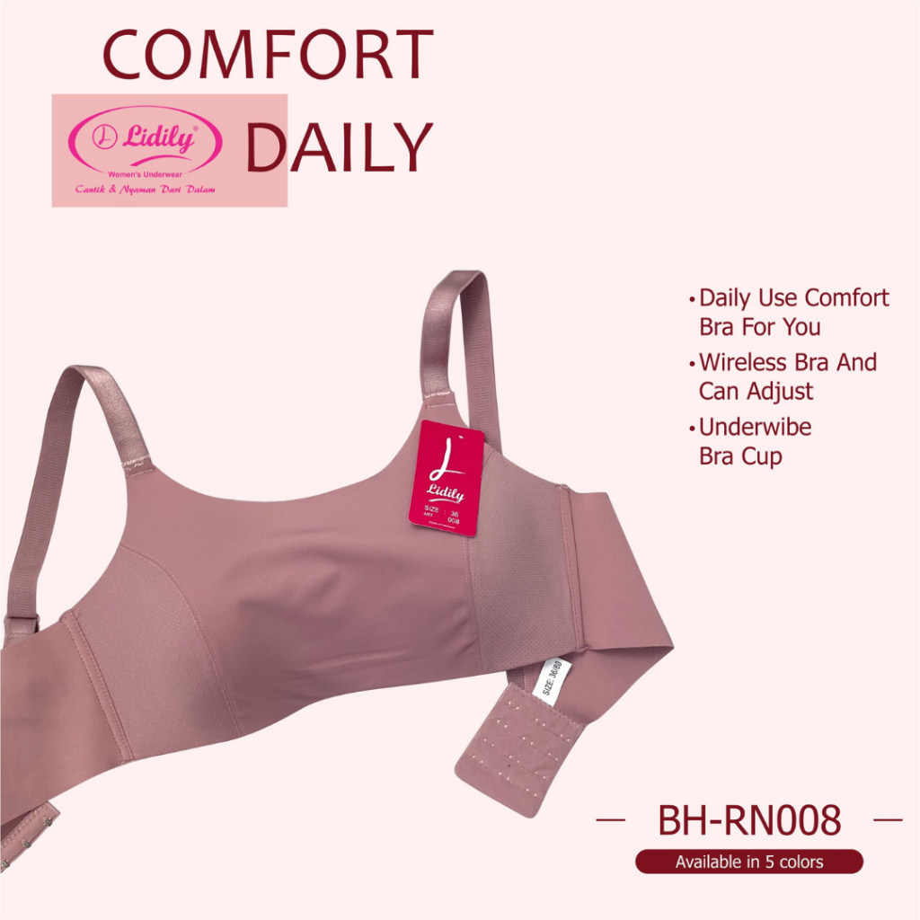 Lidily - Daily Bra Seamless BH Busa Tanpa Kawat RN008 BH Ice Silk Extra Soft