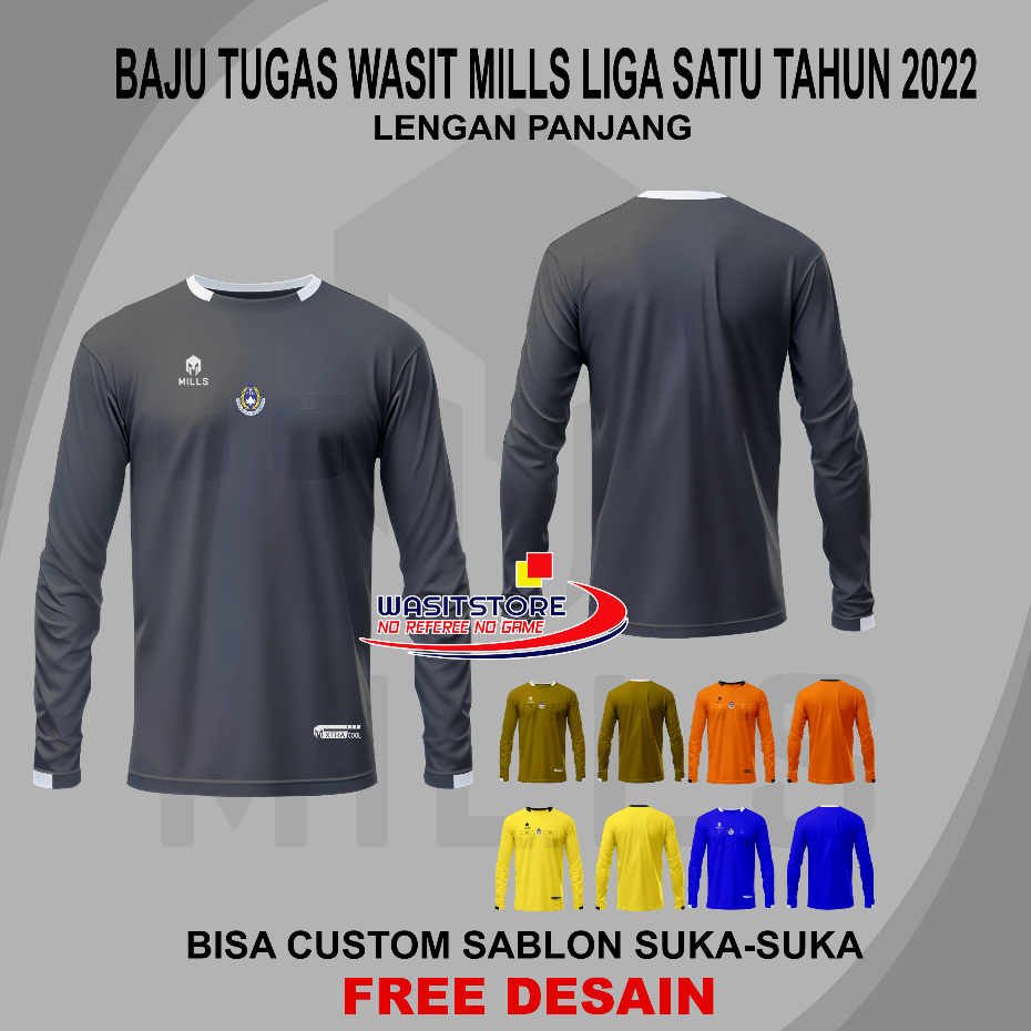 BAJU TUGAS WASIT MLLS LIGA 1 BRI 2022 LENGAN PANJANG (DADA PSSI)