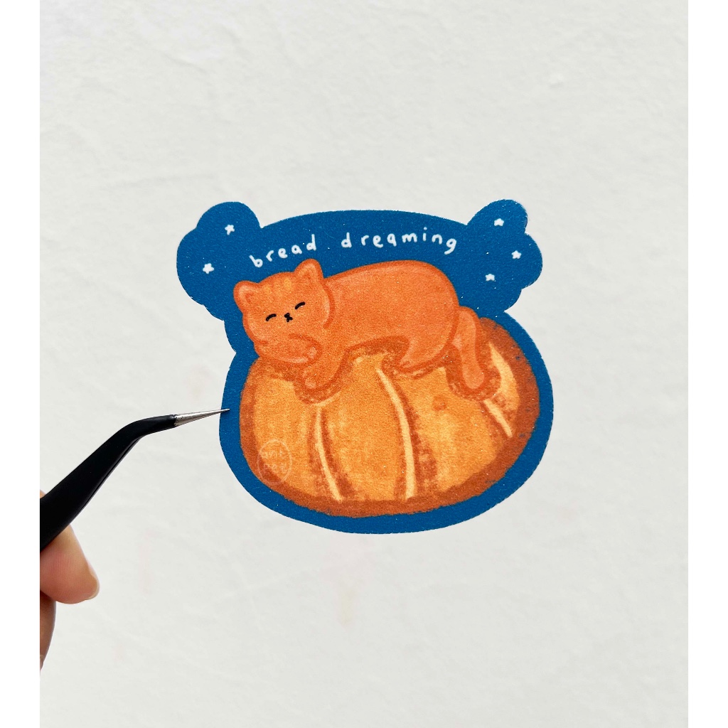 

cat sticker bread dreaming glitter