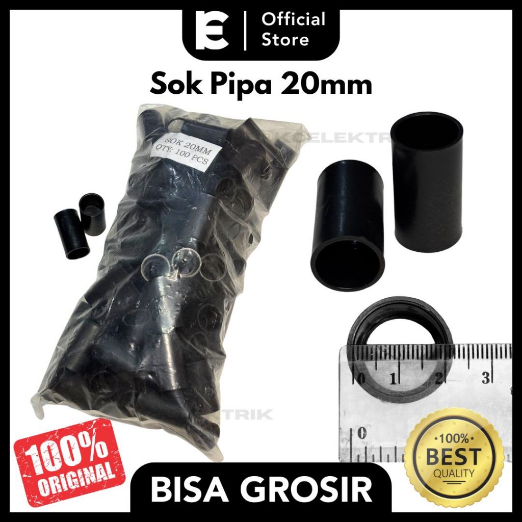 Sok Pipa 20mm Hitam Sambungan Pipa Listrik untuk Instalasi yang Kuat dan Efisien