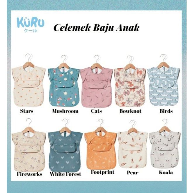 KURU Baby Kids Apron Bib Celemek Bib Slabber Baju Anak Bayi