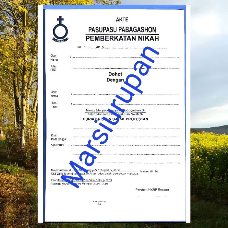 

Blanko/Akte Pasupasu Pabagashon di HKBP