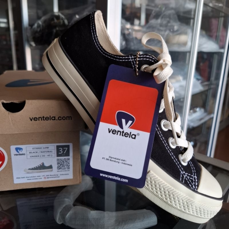 Sepatu Original Ventela Ethnic Low Size 37 Hitam Putih // Sepatu Ventela Ori Pabrik Terlaris