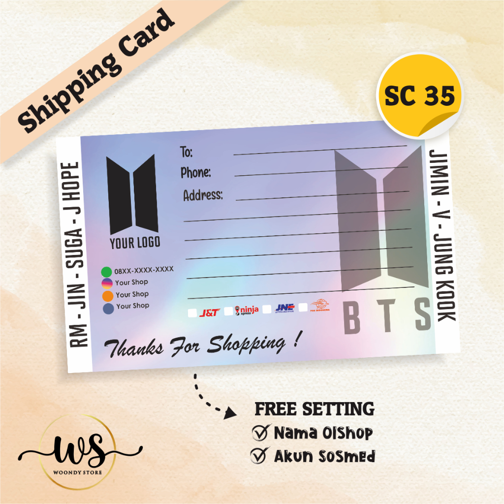 

STICKER LABEL PENGIRIMAN OLSHOP CUSTOM SHIPPING CARD SERI 2