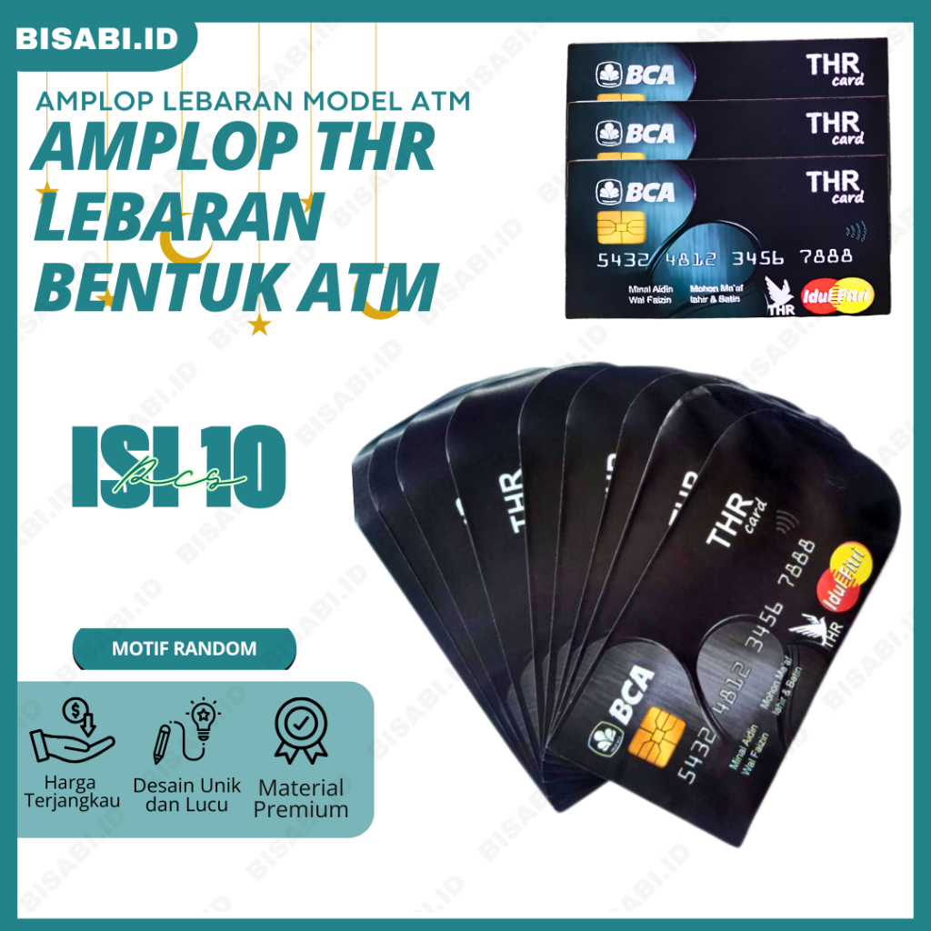 

GET 10 PCS Amplop Lebaran Idul Fitri Motif ATM SNACK Lucu