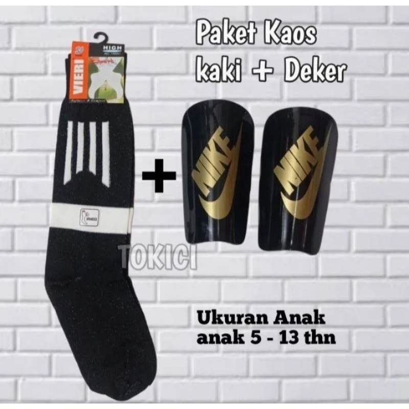 Paket Kaos kaki Bola + Deker bola ukuran Anak