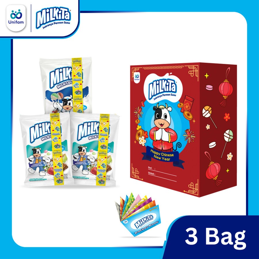 

Milkita Imlek Hampers - Permen Susu 1 Box (2 Candy, 1 Lollipop)