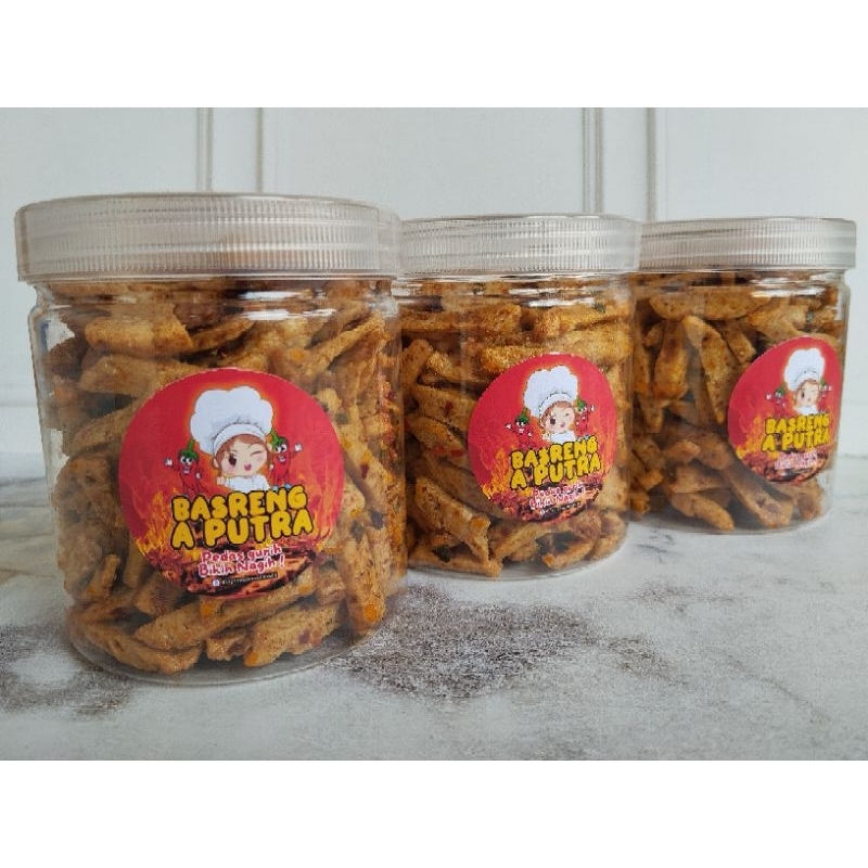 

basreng original pedas daun jeruk kemasan toples 160gram