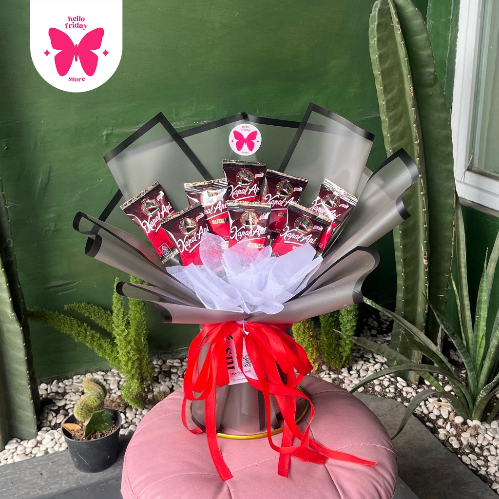 Bouquet Kopi Kapal Api Mini 6gr 8 Tangkai Hadiah Cowok