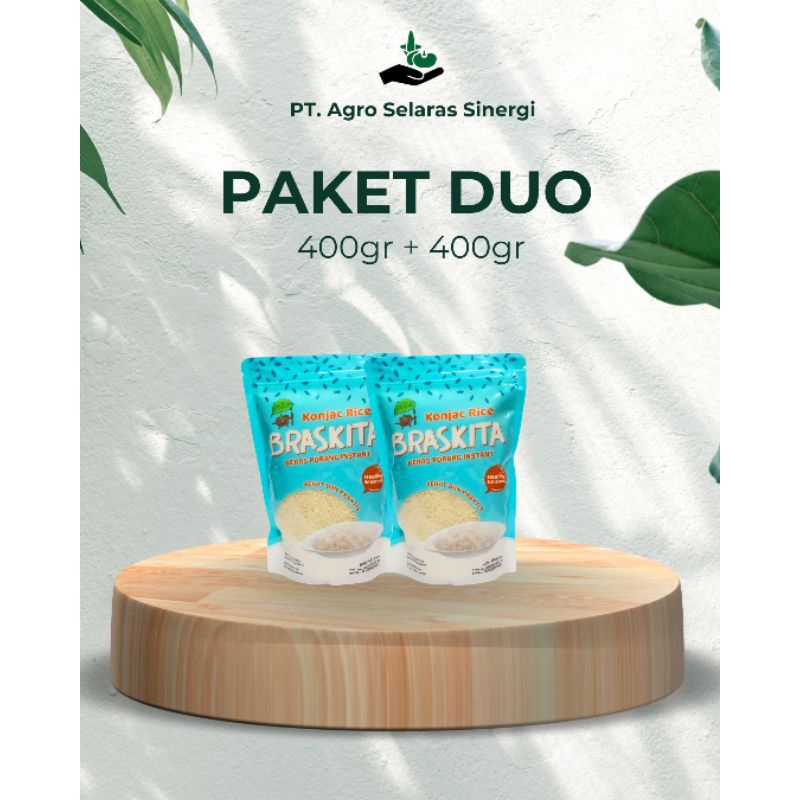 

Braskita 400gr paket Duo - Beras porang Instan - Khonjac Rice