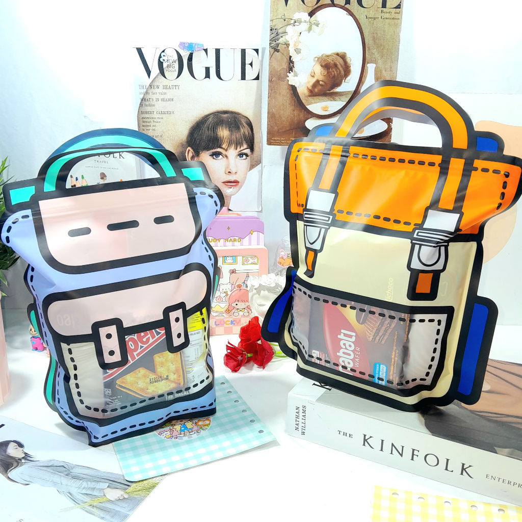 

Zipper Bening Motif Tas Ransel Unik Lucu Bahan Plastik PVC Ziplock Ready 2 Ukuran Besar dan Kecil / Goodie Bag Plastik Model Zipper Transparan Harga Super Murah Bisa Grosir dan COD Kualitas Terbaik