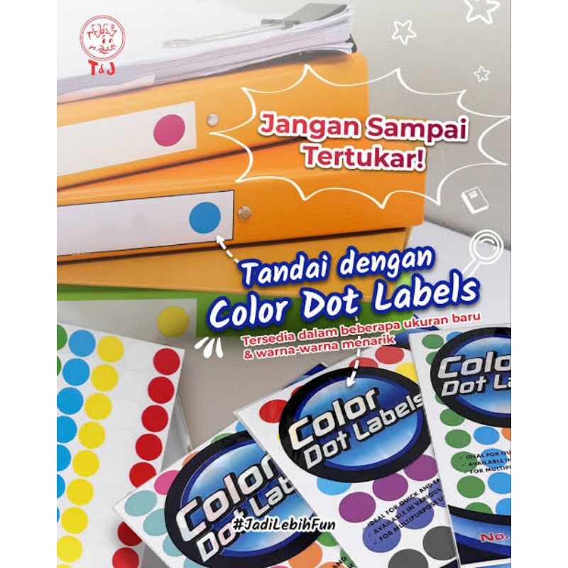 

5 LEMBAR COLOR DOT LABEL STIKER BULAT WARNA