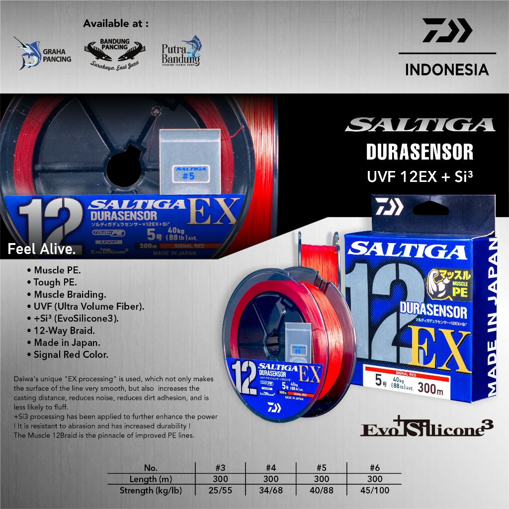 PE DAIWA SALTIGA DURASENSOR EX 12 UVF 300M