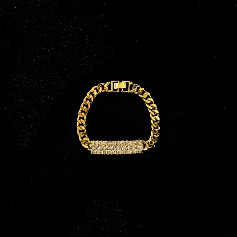 Paseris - Set Gelang Cincin Replika Berlian Lapis Emas Wanita Una