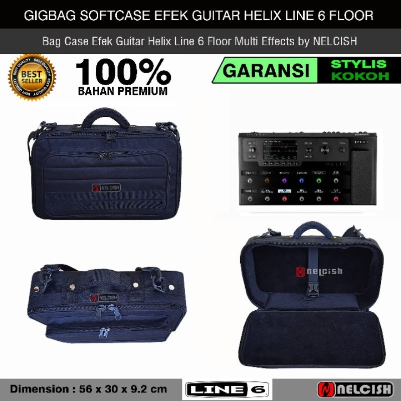 Tas Softcase Gigbag Efek Gitar Line 6 Helix Floor Multi Effects Processor Bag Case Effek Guitar HELI